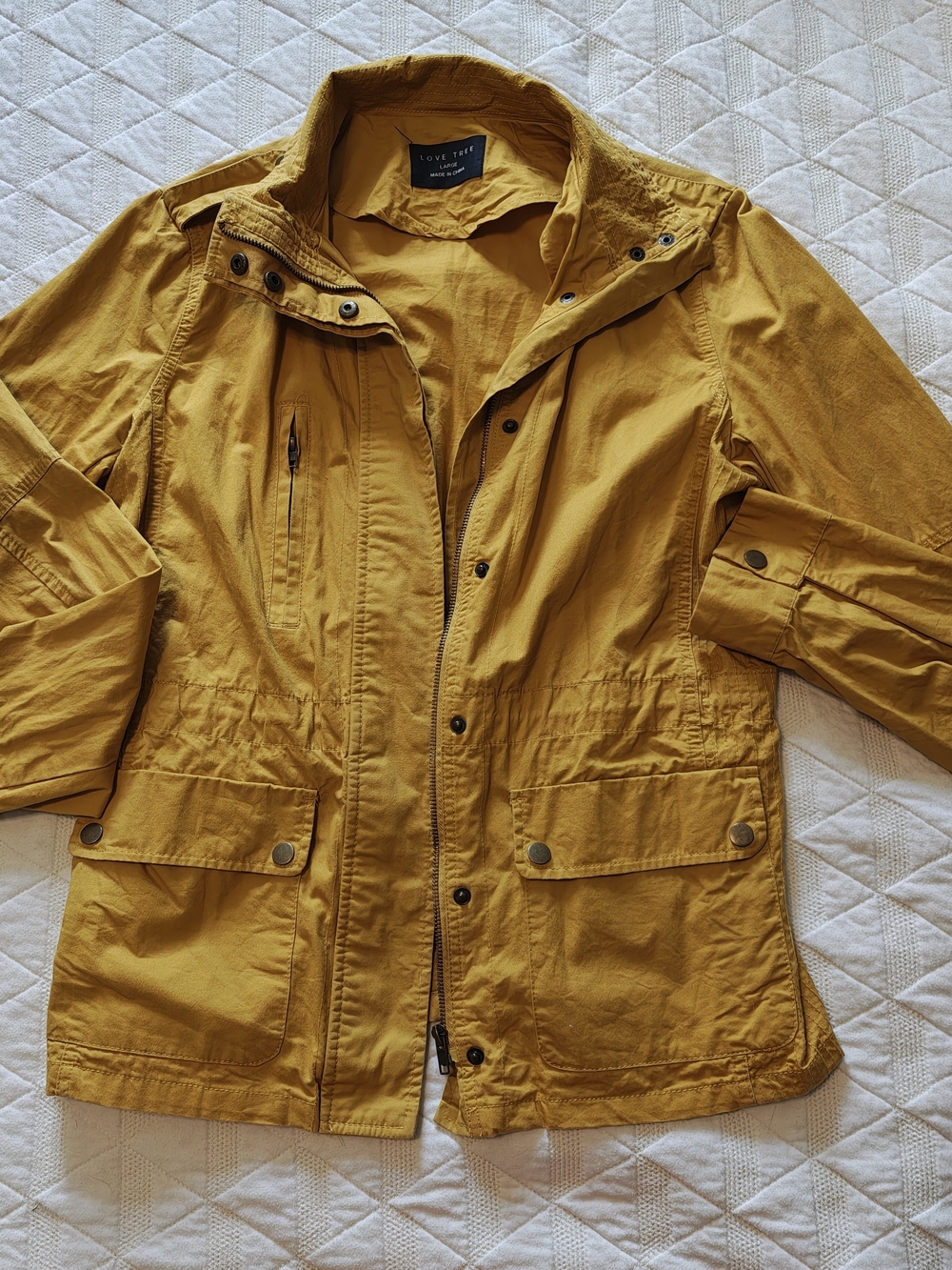 Love Tree Mustard Yellow Men's Lightweight Field Jacket